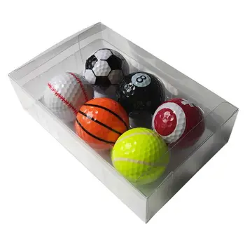 

6Pcs Golf Balls Strong Resilience Force Sports Practice Toys Basketball Football