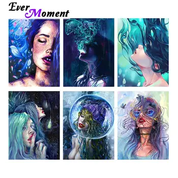 

Ever Moment Diamond Painting Girl Beauty Resin Full Square Drills Handmade Embroidery Gift Mosaic Home Leisure Decoration 3F2430