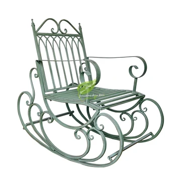 

Outdoor European Pastoral Garden Rocking Chair Iron Adult Rocking Chair Balcony Deck Chair Back Lazy Stool