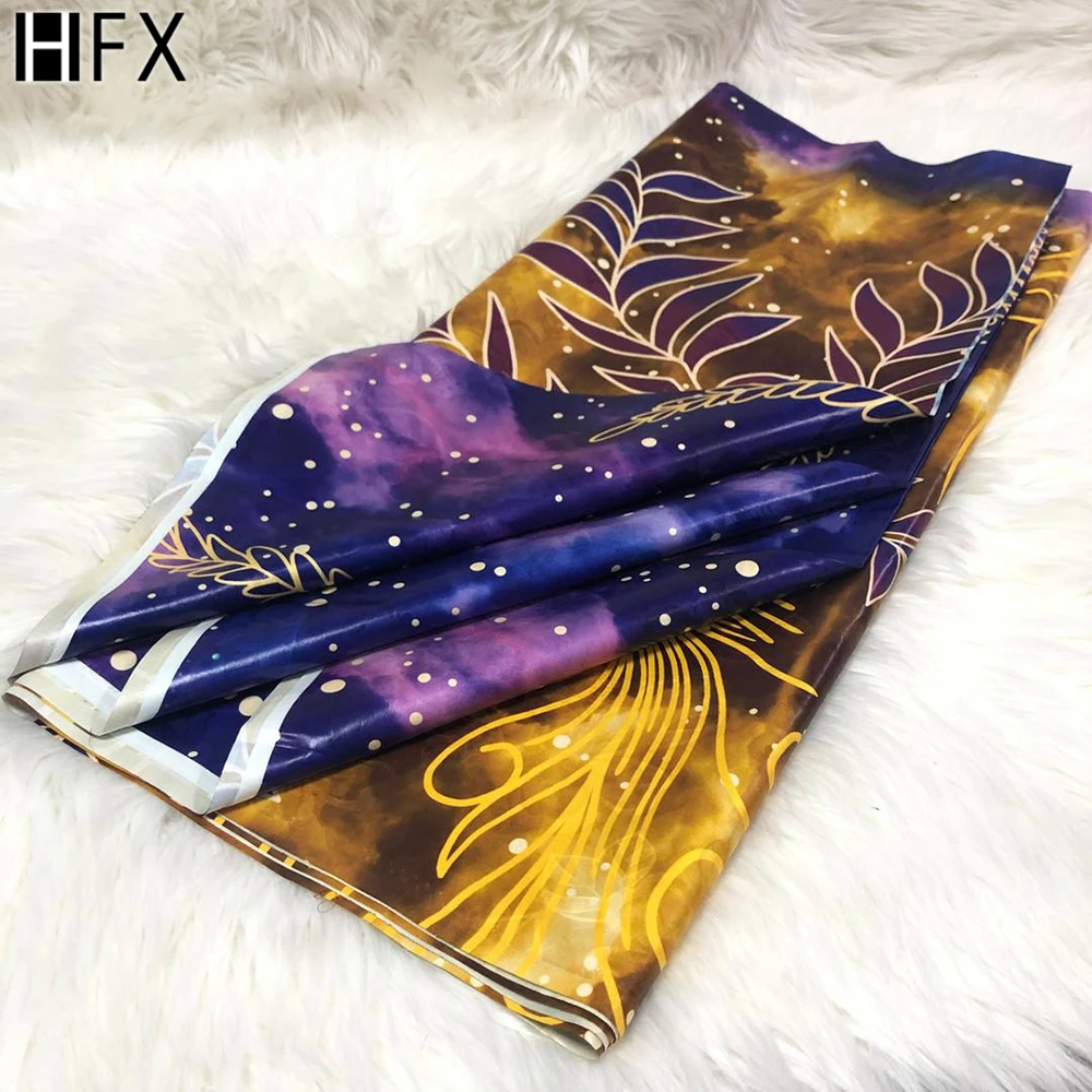 HFX Africana Bazin Riche 2021 Original estilo novedoso de alta calidad 100% de Guinea Brocade 5 yardas de tela para vestido de F5002