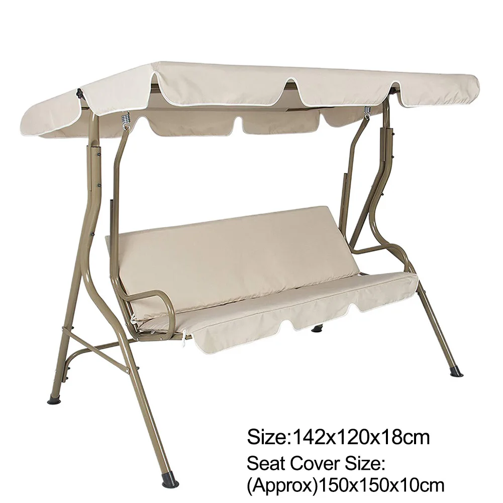 2pcs/set Solid Garden Chairs Patio Swing Seat Cover Universal Canopy Protector Waterproof Sunproof For 3 Seater Sun Shade 2pcs/set Solid Garden Chairs Patio Swing Seat Cover Universal Canopy Protector Waterproof Sunproof For 3 Seater Sun Shade