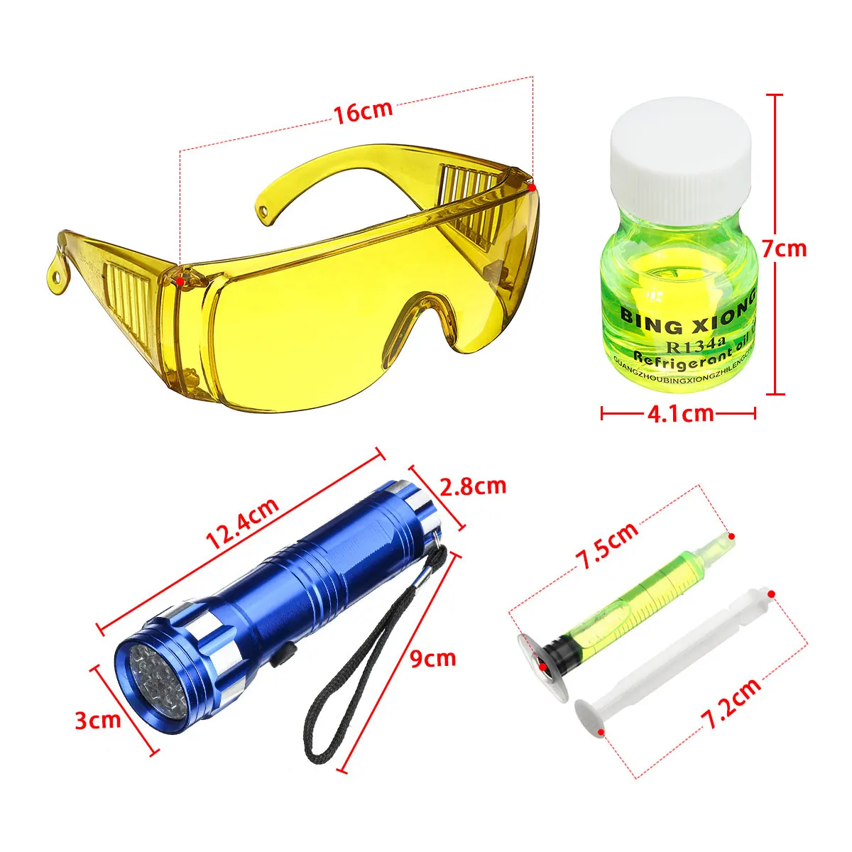 Автомобильный Кондиционер A/C система тестовый детектор утечки инструмент обнаружения комплект 28 Светодиодный УФ-Фонарик УФ-краситель флуоресцентные очки