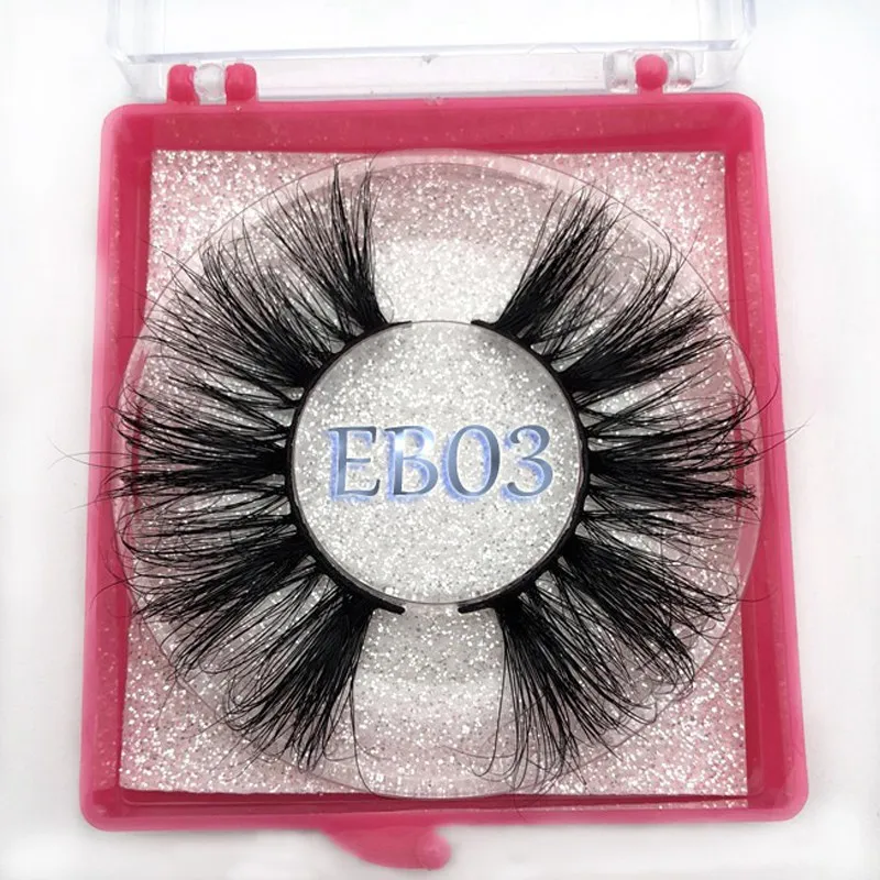 EB03 Buzzme накладные 3D норковые ресницы ручной работы объем натуральный make up Накладные ресницы с блестками квадратная коробка пикантные ресницы поставщика - Цвет: EB03