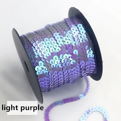 light purple 6 мм блестки полоски, сценическая одежда, обувь шторы украшения одежды DIY аксессуары 100 ярд - Цвет: light purple
