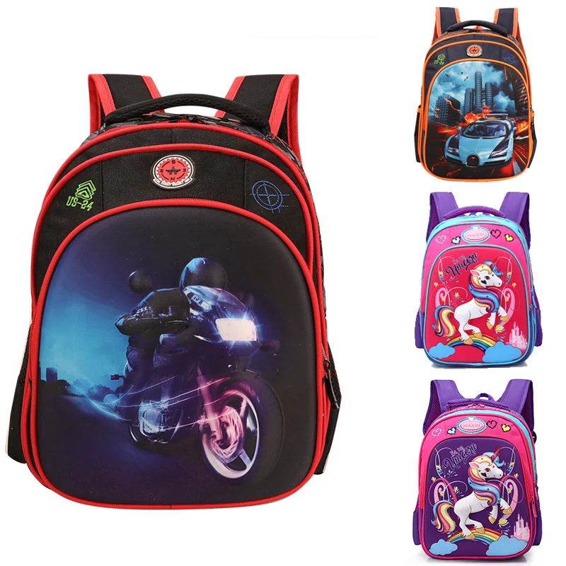 

2019 New Style Schoolbag for Elementary School Students Russia CHILDREN'S School Bags 3D Picture 1 to Third Grade STUDENT'S Back