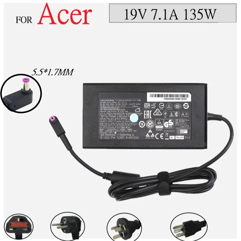 Original 19V 7.1A 135W laptop AC adapter charger For ACER Aspire V17 Nitro5 np515-52 pa-1131-16 ADP-135KB VX5 VN7-792G-59CL | Компьютеры и