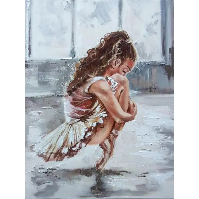 GATYZTORY DIY Painting By Numbers Girl in White Figure Picture HandPainted Oil Painting Acrylic Painting Unique Gift Home Decora 9912778