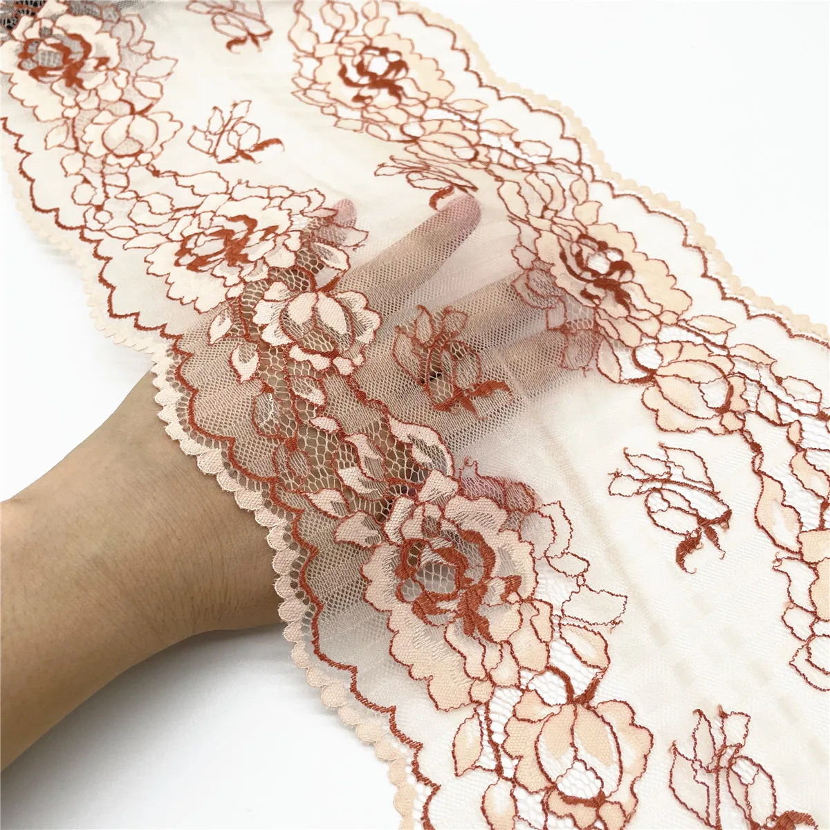 3y/lot Width 9 inch (23cm) Elastic Stretch Lace Trim 5
