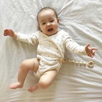 

Baby Wood Beaded Pacifier Clip Dummy Chain Nipple Holder Infant Soother Teether Unisex Pacifier Clips Baby Teething Chain