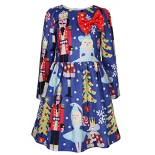 Новые детские платья Nutcracke для девочек; длинное рождественское платье без рукавов; платья принцессы с принтом Санта-Клауса; детская одежда эльфа