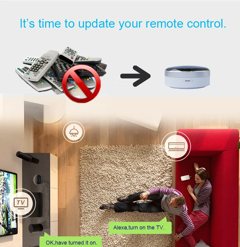 Tuya Smart Home Intelligent Room Wifi Universal IR Remote Control Supports Siri,Alexa, Google Home smart infrared remote