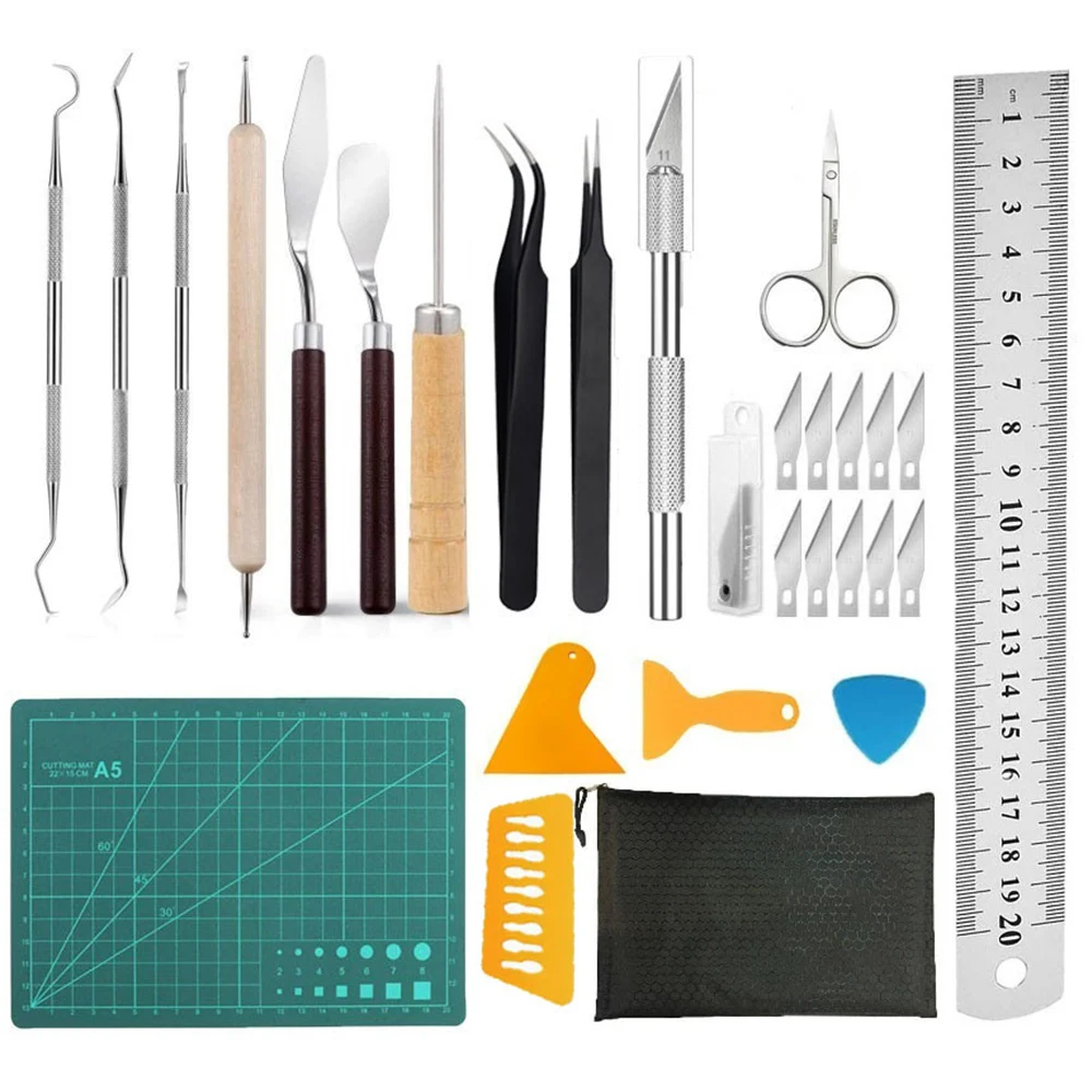 Basic Craft Vinyl Weeding Tools Set DIY Sewing Stitching Punch Carving Kit Silhouettes Cameos Lettering Handmade Tool