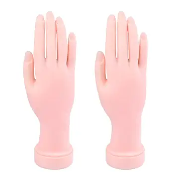 

2 pcs Rubber Nail Tips Insertable Nail Art Fake Hand Manicure Tool Training Model for Teaching Salon Artist Beginner