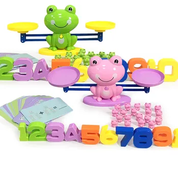 

Math Match Game Board Toys Frog Cat Monkey Dog Pig Match Balance Game Scale Number Kids Early Educational Toy to add subtract
