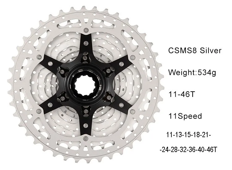 Sunracing 10s 11s MTB велосипед свободного хода 11-42 T 46T 50 T, CSMX80 S3 X3 S8 X8 кассеты, 10 11 скоростей широкоугольный Велосипед маховик - Цвет: S8 11S 46T silver