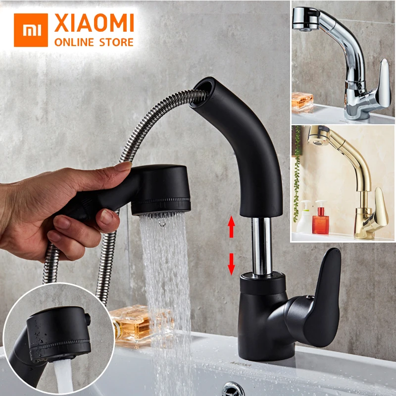 

Xiaomi Adjustable Pull-out fauce 360° Kitchen Sink Dishwash Basin Laundry Table Wash Dishes Water Telescopic stainless steel Tap