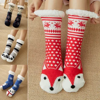 

Hot Sale Women Extra-warm Fleece Indoor Socks Warm Feet Stretchy for Winter Home Christmas M88