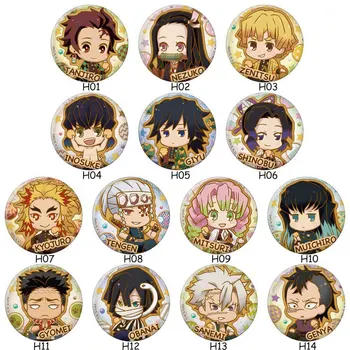 

Anime Badges Demon Slayer: Kimetsu No Yaiba Cosplay Brooch Pins 5.8CM Tinplate Tanjirou Icon Collection Badges For Backpacks Bag