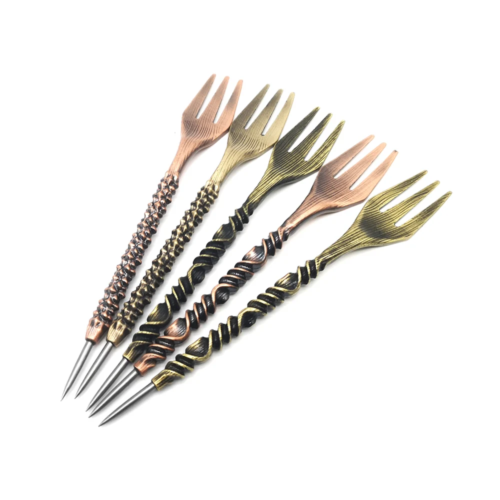 LOMINT Retro Design Hookah Fork With Pecker Aluminum Foil Hole Puncher Two in One Shisha Needle Tool Chicha Narguile Accessories 6