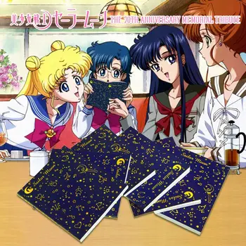 

Hot Anime Sailor Moon Tsukino Usagi Crystal Princess Serenity Notebook Bronzing Black Cartoon Diary Journal Cosplay Book