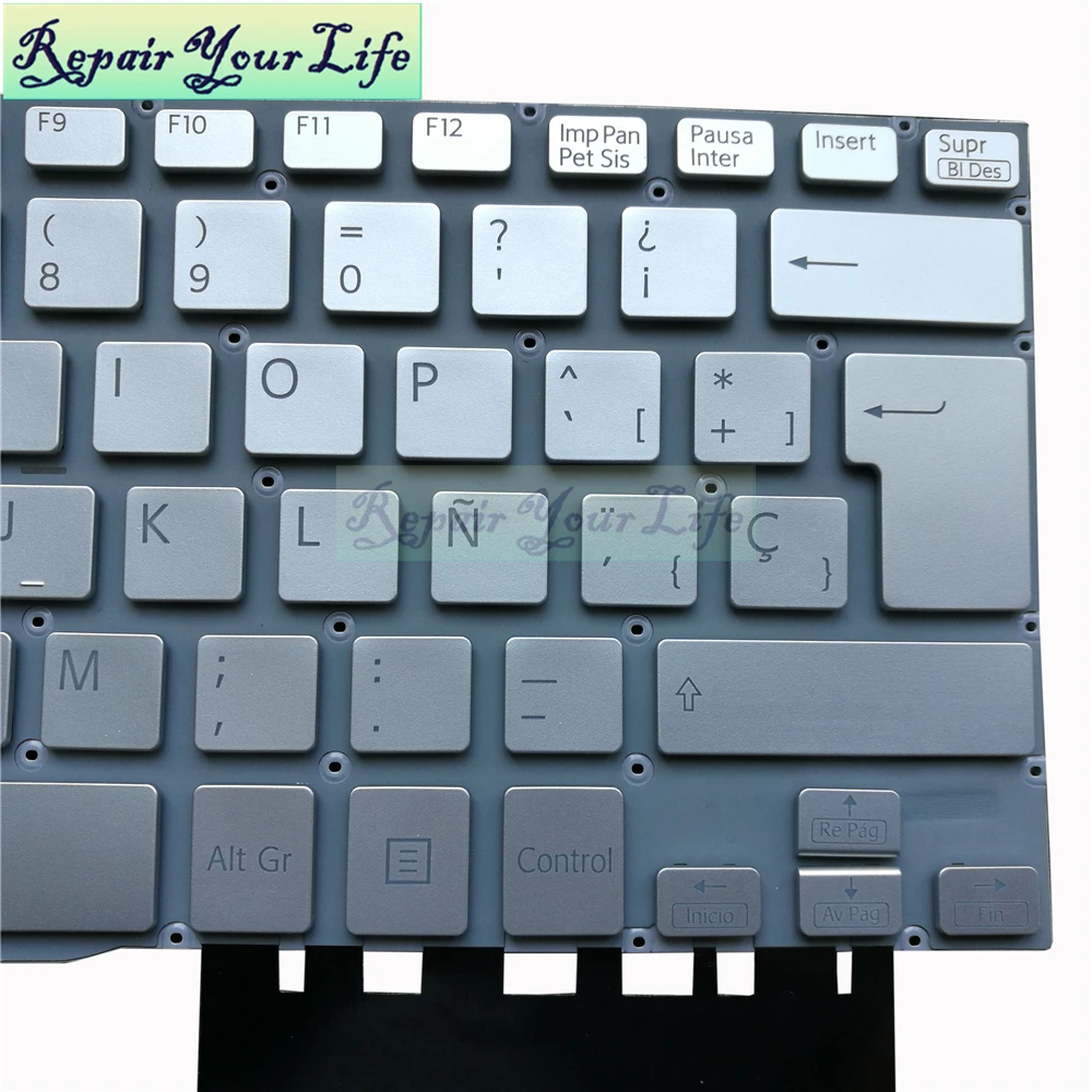 Teclado do Portátil para Sony para Vaio Apto Svf13a Svf13n Prata Espanha sp Layout 149267241es 9z.nabbq.30s 13 13a 13n Svf13 - Imagem 2