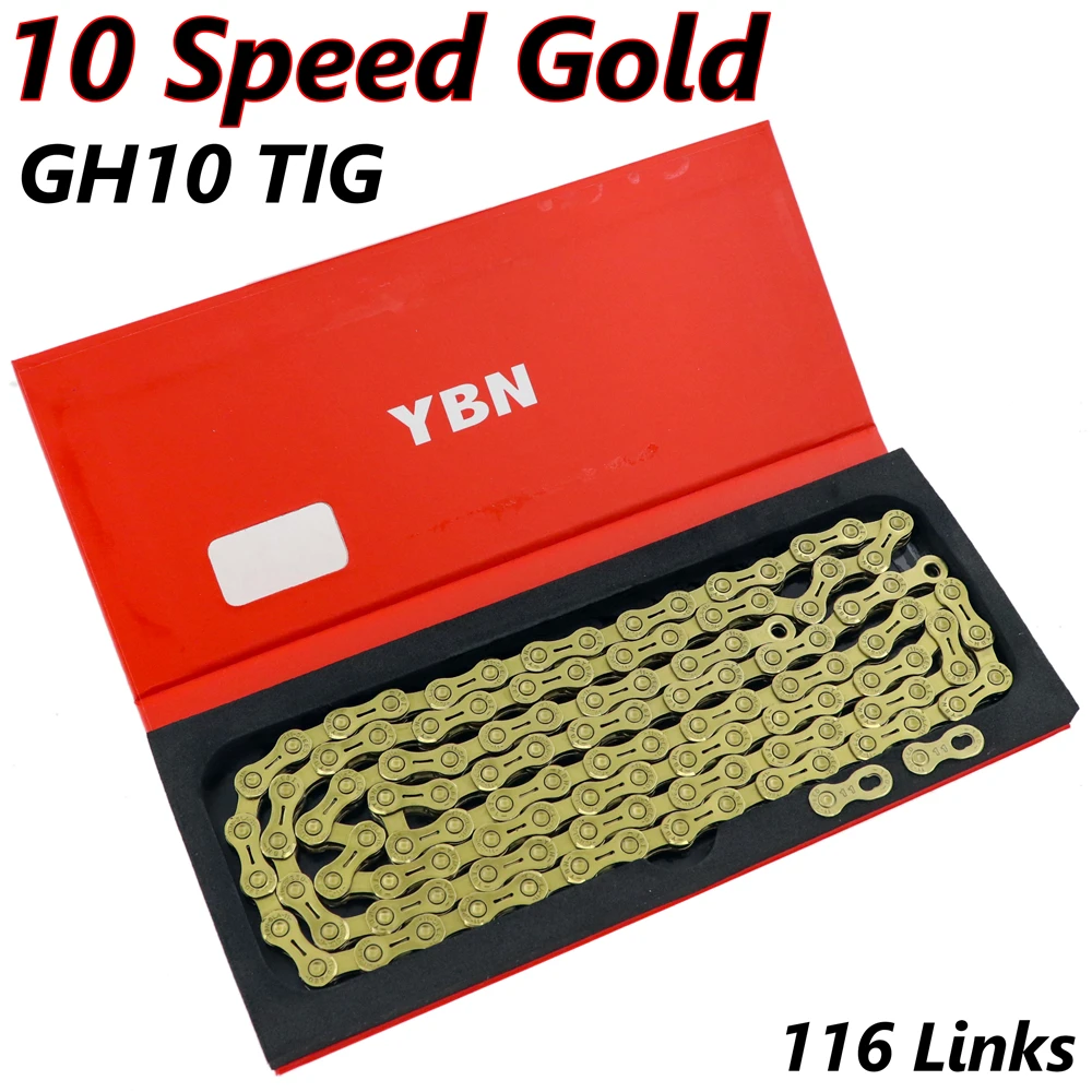 自転車チェーン10s用  YBN SLA-101 (ゴールド) YBN 10/11/12 Speed Bicycle Chain SLA H11-TIG Gold Titanium