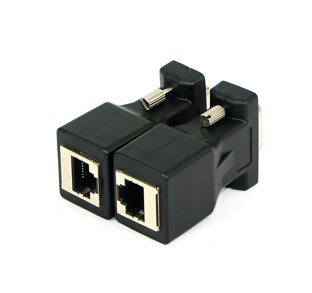 HIPERDEAL VGA в RJ45 1 пара VGA удлинитель Женский/штекер к локальной сети Cat5 Cat5e RJ45 Ethernet Женский Адаптеры конвертеры разъемы