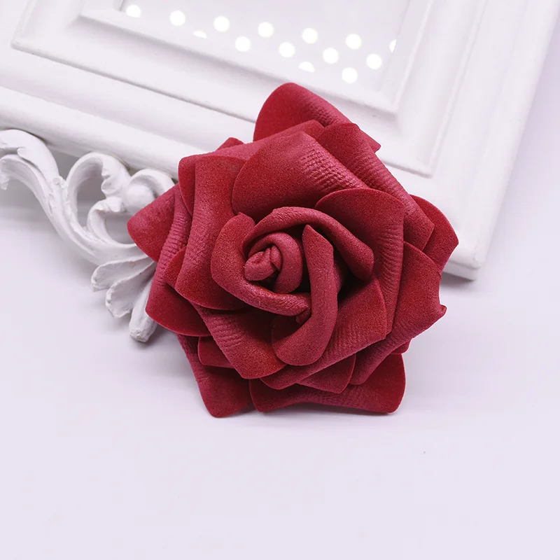 10 шт. 8 см большой Розовые розы Глава Искусственный цветок для DIY мост букет декоративные венки поставки Свадебная вечеринка украшения