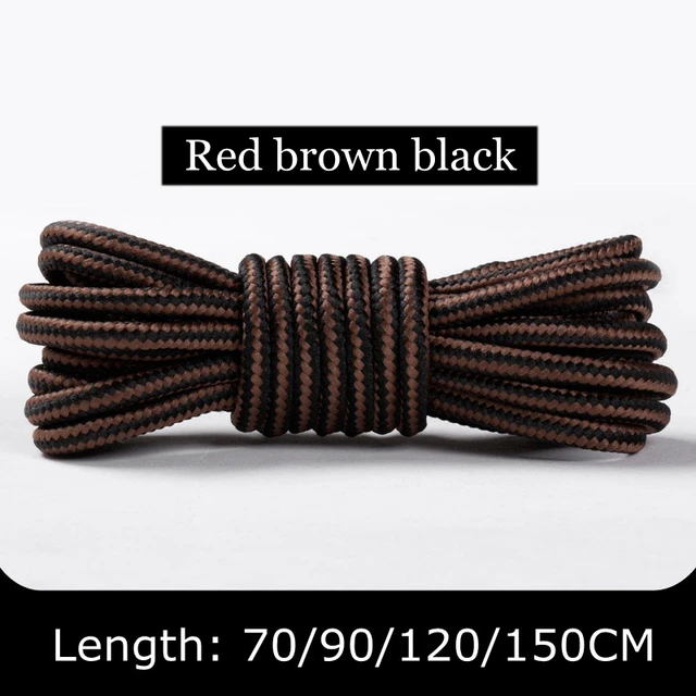 1 Pair Martin Shoes Round Shoe Laces Striped Double Color Fashion Shoelaces Outdoor Hiking And Leisure Sports Shoelace 18 Color Red brown black