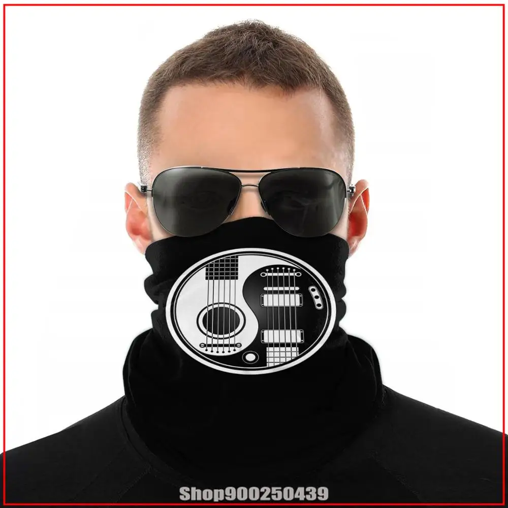 White And Black Acoustic Electric Guitars Yin Yang bandanas bandana