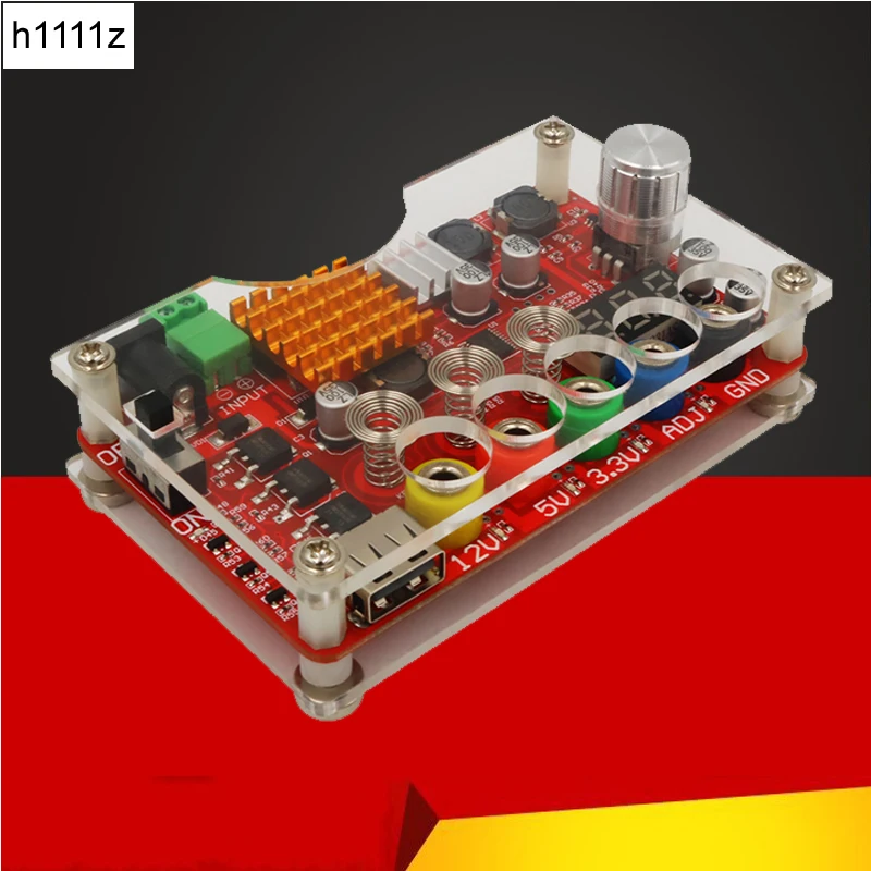

Вход постоянного тока от 13 до 24 В до 3,3 В, 5 В, 12 В, 1,8-10,8 В (ADJ), выходная плата выключения напряжения ADJ, регулируемая ручка напряжения, сенсорный переключатель