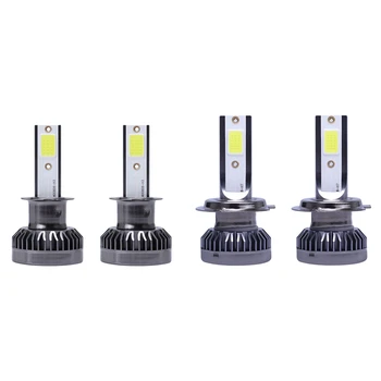 

4Pcs Mini LED Headlight Bulbs Conversion Kit FOG Driving Light Hi-Low Lamps DRL 3000K Yellow-Plug and Play(H7) & 6000K White (H3