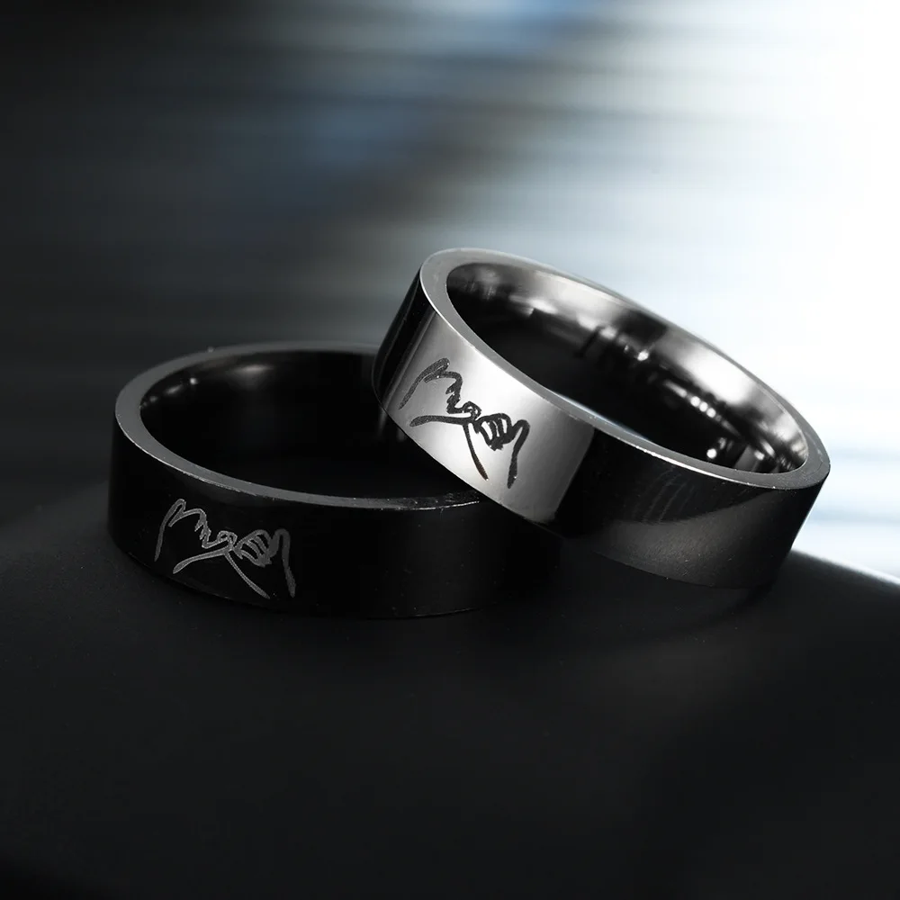 AsJerlya Letter I Love You Stainless Steel Ring Silver Color Romantic Design Heart Wedding Couple Valentine Day Anniversary Gift 3