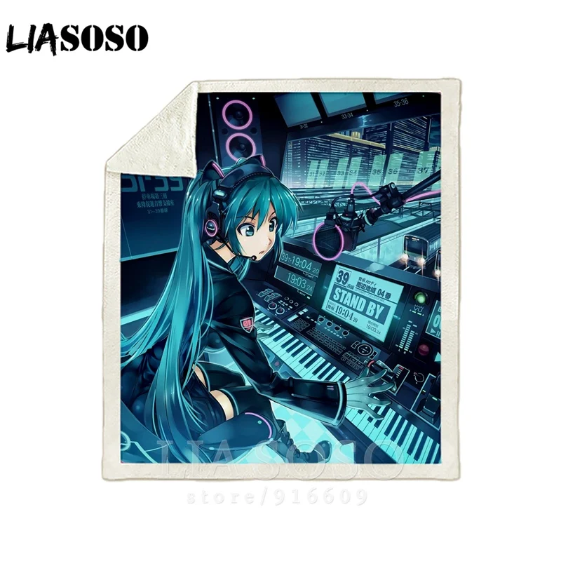 Диван-кровать с рисунком офисное Вокалоид Hatsune Miku сексуальные Harajuku набивное одеяло-покрывало детское дорожное одеяло квилт для софы A23