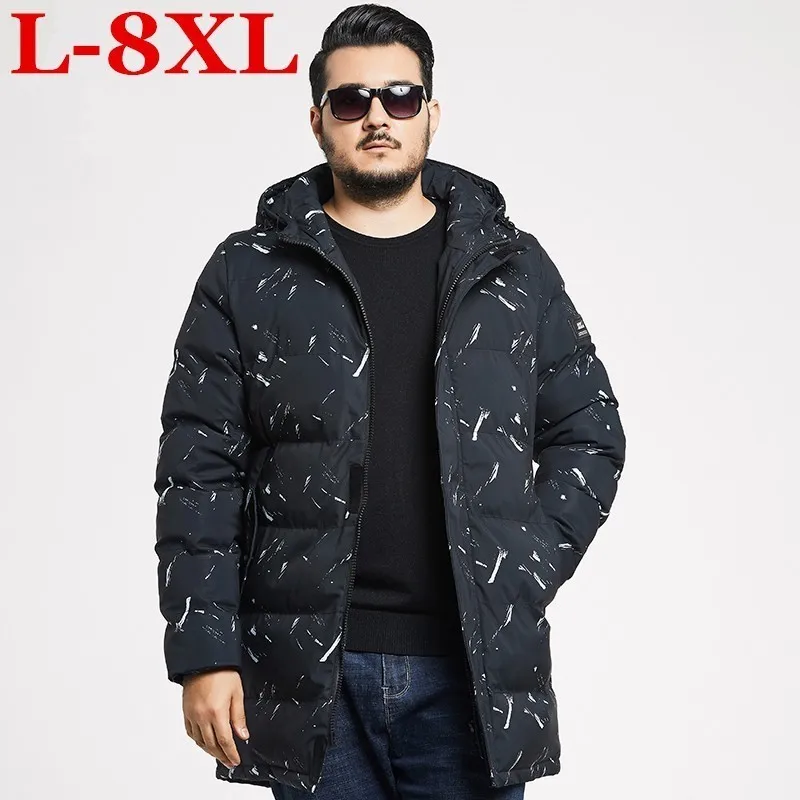 plus size 8XL Camouflage Parka Men Winter Long Jacket Thick Cotton-Padded Mens Coat Male Fashion Casual Coats | Мужская одежда