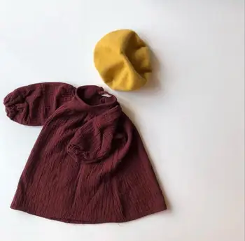 

2019 Japan Style Girls Cotton Linen Dress Autumn Spring Fashion Girls Dresses 1-7t PP316