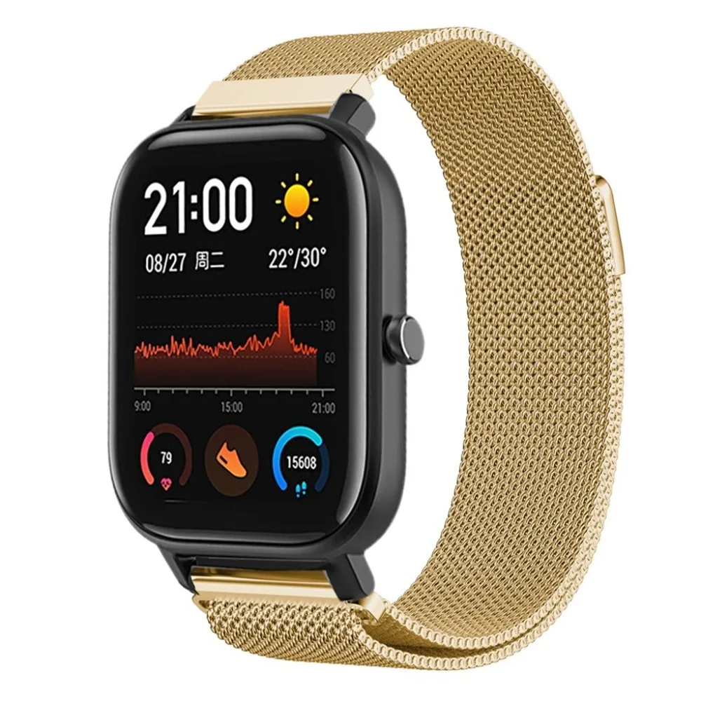20 мм металлический ремешок-браслет для Xiaomi Huami Amazfit GTS Смарт-часы ремешок из нержавеющей стали сменный ремешок для Amazfit Bip Youth