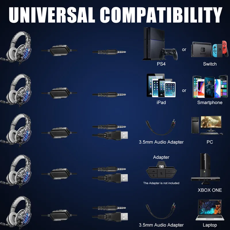 Wired Earphone Headset Laptop Desktop Computer Mobile Game Music Headset