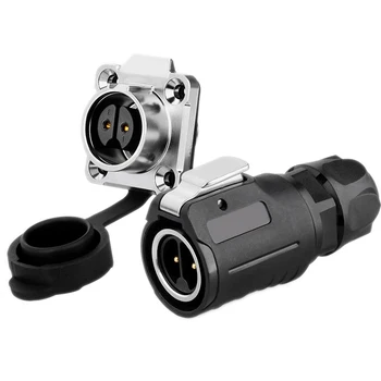 

1 Set New M16 12V 10A 2 Pin Waterproof Connector DC Power Gold Plated Welding Cable Durable Automotive Connectors