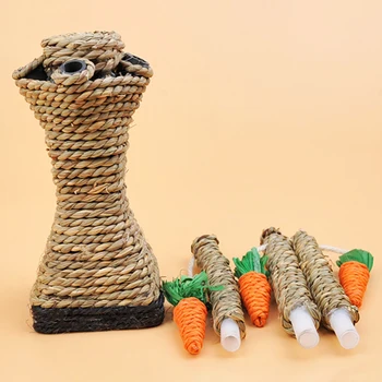 

Pet Supplies Tower Shelves Anti Bite Kitten Teeth Care Home Interactive Tree Playing Scratching Post Carrot Cat Climbing Frame