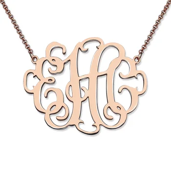 

AILIN Monogram Necklace Rose Gold Color Personalized 3 Initials Necklace Monogram Jewelry Birthday Gift for Her