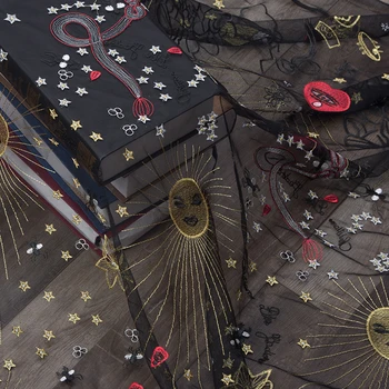 

150cm x50cm high quality colorful water soluble embroidery mesh lace gauze fabric handmake DIY wedding fashion women dress