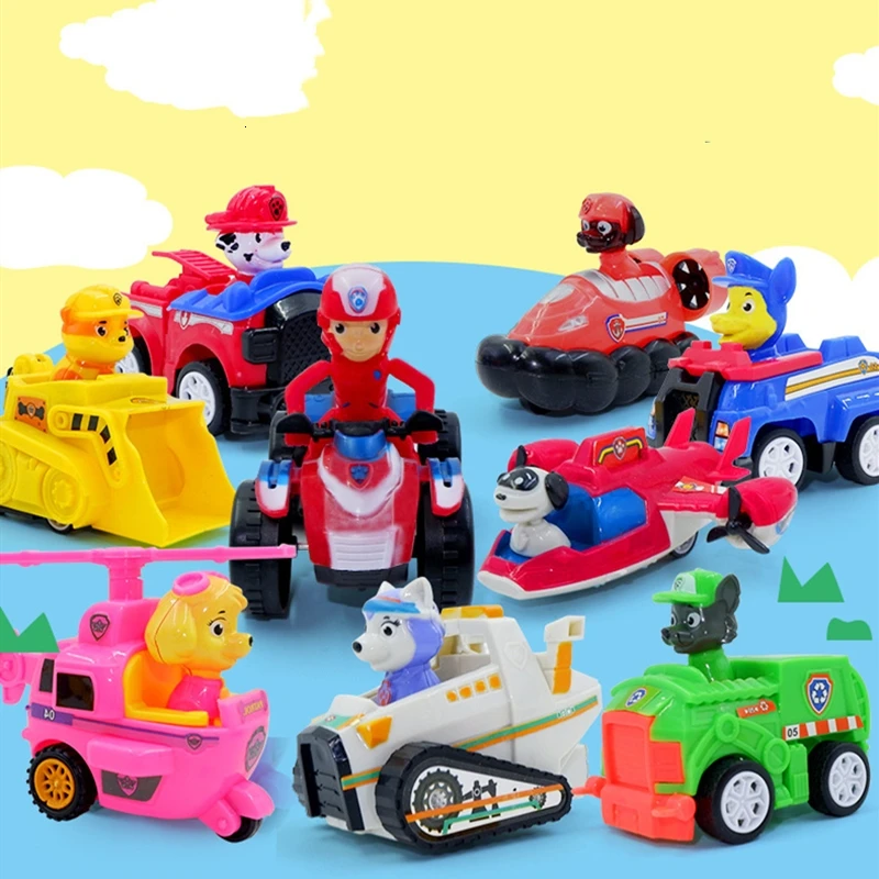 9pcs NO BOX-2 Все paw patrol автобус смотровая башня с музыкальными фигурками patrulla canina paw patrol игрушки для детей рождественские подарки - Цвет: 9pcs NO BOX-2