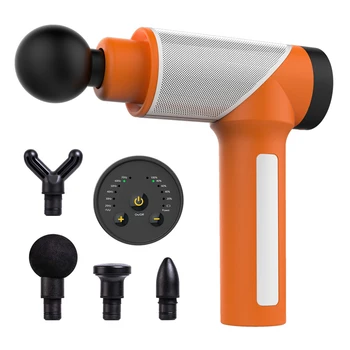 

1 Set Muscle Massage Muscle Relaxation Massager Vibration Fitness Equipment for Adults US Plug (Orange)