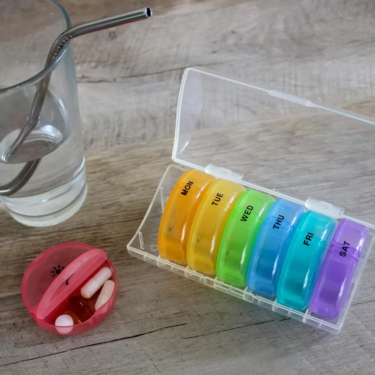 VINGVO Pilulier étanche Mini porte-pilule portable porte-clés en