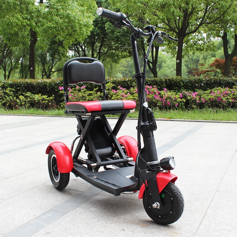 Electric Kick Scooter Adult Three Wheel Electric Scooters Tricycle 36V 300W Portable Folding Electric Elderly Scooter