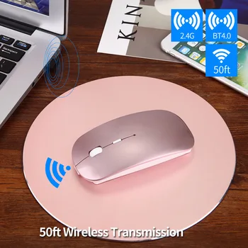 

Wireless Bluetooth dual-mode mouse charging Mini mute ultra thin for apple notebook wireless optical mouse laptop bluetooth