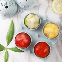 ice cube Tray lare silicone ice cube mold with cover 4 grid big round ball Ice Cream mold Tools Ice Cube Maker For Cold Drink