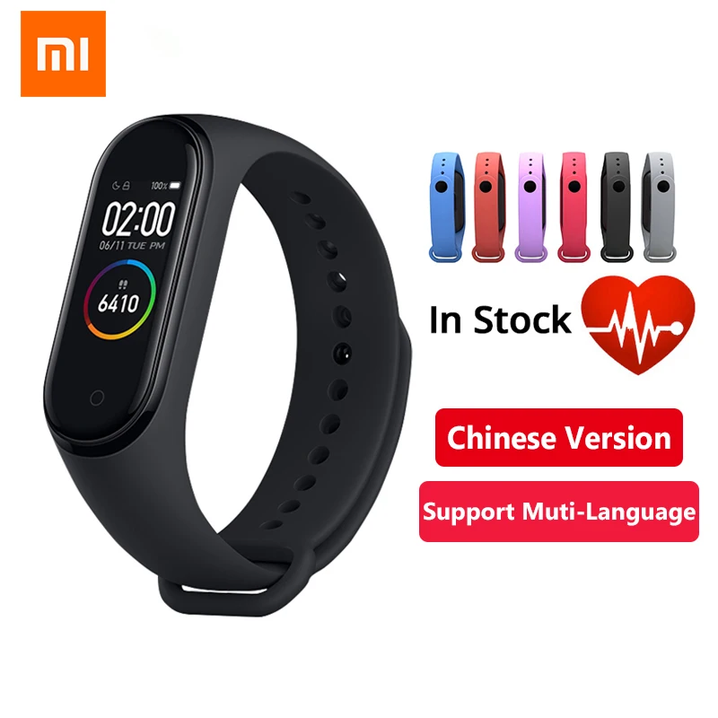 Оригинальный Смарт браслет Xiaomi Mi Band 4 экран AMOLED 3 Bluetooth пульсометр фитнес спорт