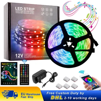 

5M 10M Bluetooth LED Strip Lights RGB 5050 SMD Flexible Ribbon Waterproof RGB LED Light Tape Diode DC 12V Bluetooth Control